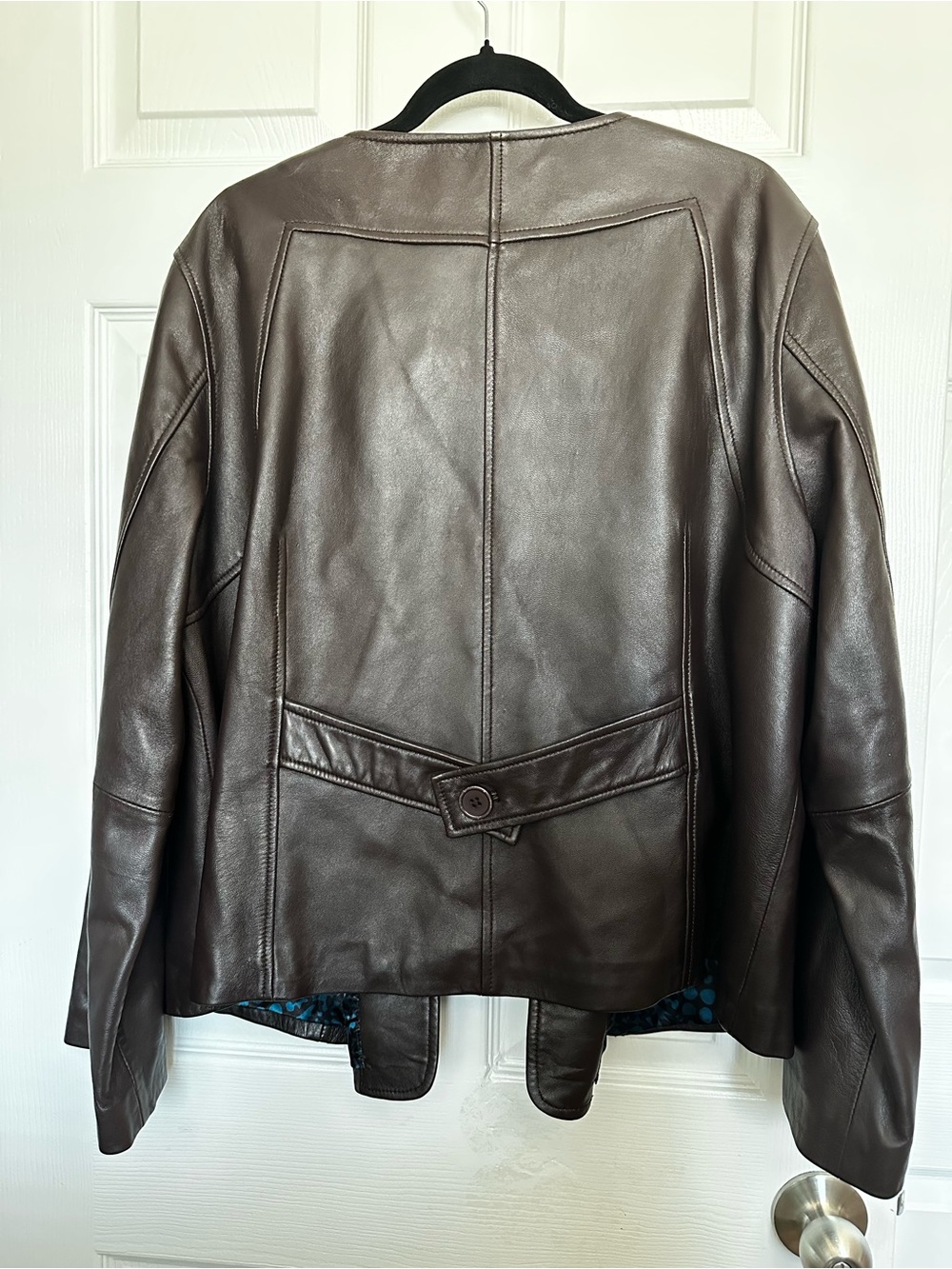 Worthington Woman 2X Genuine Leather Brown Jacket Button Front - Picture 8 of 9